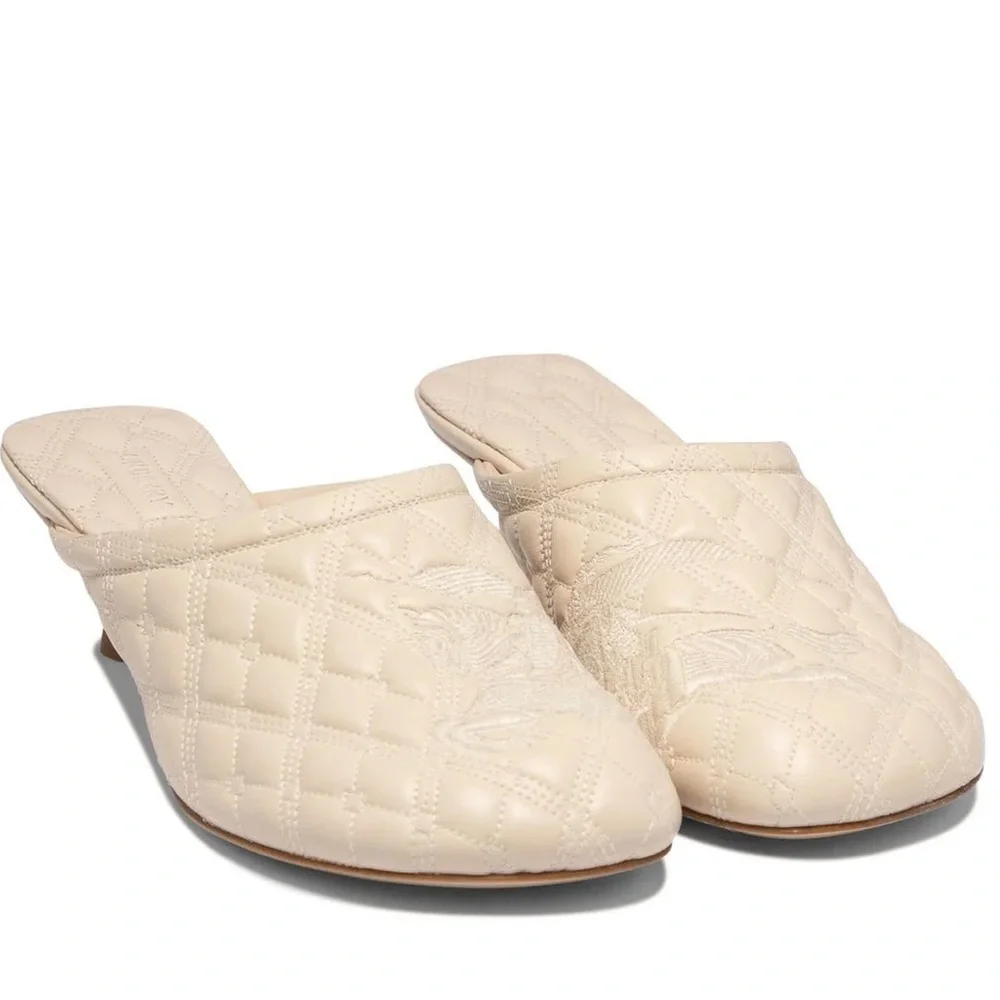 Burberry Embroidered Quilted Slip-On Mules - Picture 8 of 8